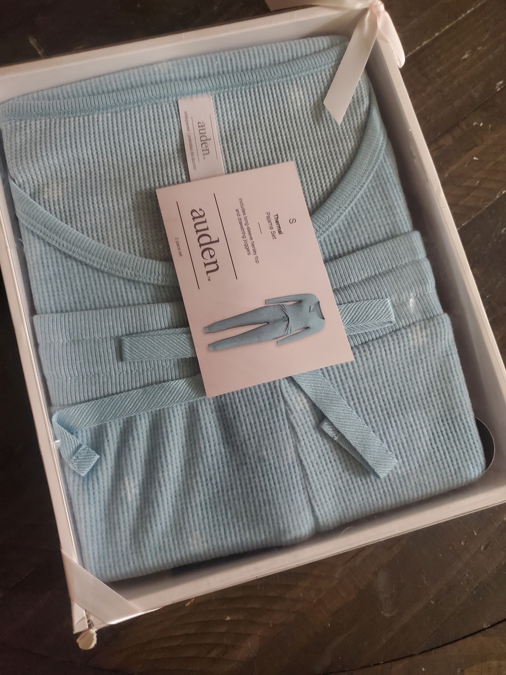 Auden Ribbed Pajama Set in Light Blue